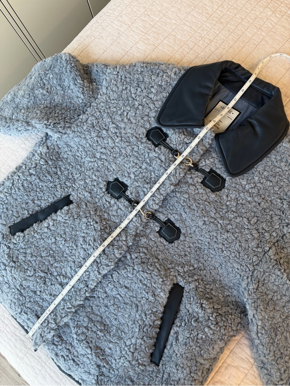 Blue Shearling Toggle Jacket - Picture 10 of 14
